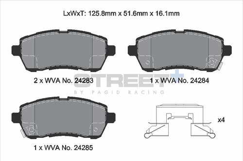 Pagid Racing Street+ Suzuki Swift Mk4 / Mk5 Front Brake Pad Set - T8241SP2001