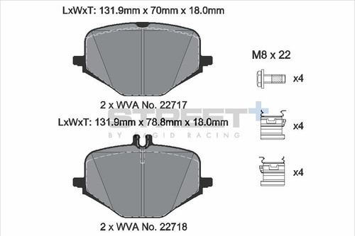 Pagid Racing Street+ Mercedes G-Class G63 AMG Rear Brake Pad Set - T8265SP2001