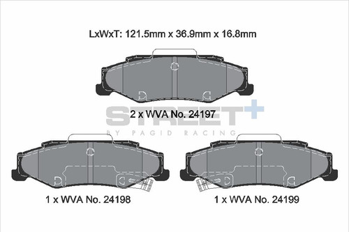 Pagid Racing Street+ Chevrolet Corvette C6 Rear Brake Pad Set - T8063SP2001 Pagid Racing Street+ Chevrolet Corvette C6 Rear Brake Pad Set - T8063SP2001