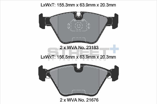 Pagid Racing Street+ BMW 3 Series E46 Convertible 330CD Front Brake Pad Set - T8221SP2001