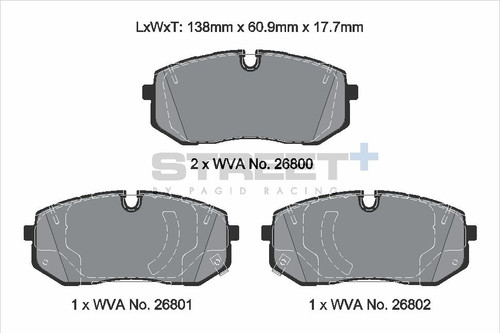 Pagid Racing Street+ Hyundai i20 N Front Brake Pad Set - T8238SP2001 Pagid Racing Street+ Hyundai i20 N Front Brake Pad Set - T8238SP2001