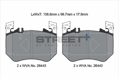 Pagid Racing Street+ Mercedes GLX (X254) Front Brake Pad Set - T8313SP2001 Pagid Racing Street+ Mercedes GLX (X254) Front Brake Pad Set - T8313SP2001