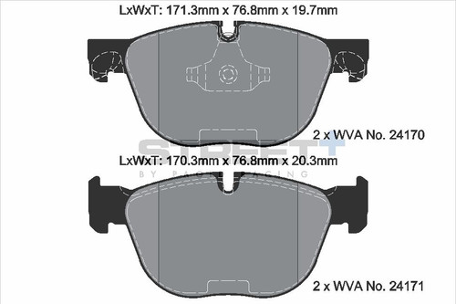 Pagid Racing Street+ BMW E70, F15, F85 X5 / X6 Front Brake Pad Set - T8060SP2001