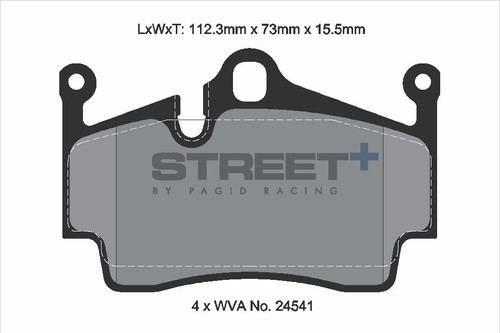 Pagid Racing Street+ Porsche 718 Boxster Rear Brake Pad Set - T8274SP2001 Pagid Racing Street+ Porsche 718 Boxster Rear Brake Pad Set - T8274SP2001