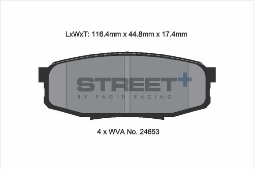 Pagid Racing Street+ Toyota Land Cruiser Rear Brake Pad Set - T8084SP2001 Pagid Racing Street+ Toyota Land Cruiser Rear Brake Pad Set - T8084SP2001