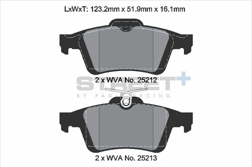 Pagid Racing Street+ Ford Focus Mk3 Rear Brake Pad Set - T8199SP2001