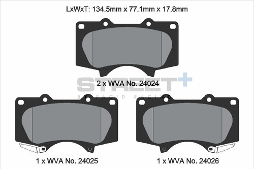 Pagid Racing Street+ Changan CX30 Saloon Front Brake Pad Set - T8053SP2001