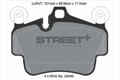 Pagid Racing Street+ Porsche 911 (997) Front Brake Pad Set - T8054SP2001
