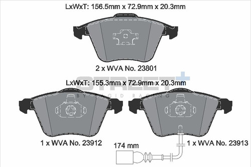 Pagid Racing Street+ Audi A3 8P / A4 B7 / A6 C6 Front Brake Pad Set - T8046SP2001