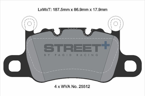 Pagid Racing Street+ Porsche 911 (991) GT3 Rear Brake Pad Set - T8277SP2001