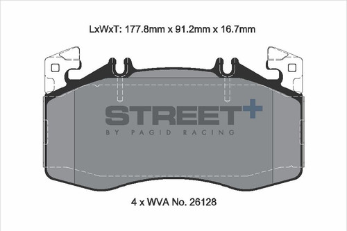 Pagid Racing Street+ Mercedes A45 / AMG CLA 45 / AMG GLA Front Brake Pad Set - T8217SP2001
