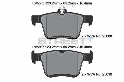 Pagid Racing Street+ VAG Mk7 Platform Rear Brake Pad Set - T8101SP2001