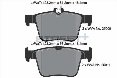 Pagid Racing Street+ VAG Mk7 Platform GTI / GTD / R Rear Brake Pad Set - T8102SP2001