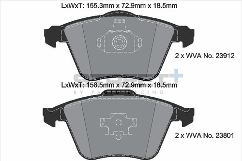 Pagid Racing Street+ Mazda 3 / SAAB 9-3 / Volvo Front Brake Pad Set - T8180SP2001