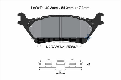 Pagid Racing Street+ Ford F150 (USA) Rear Brake Pad Set - T8220SP2001