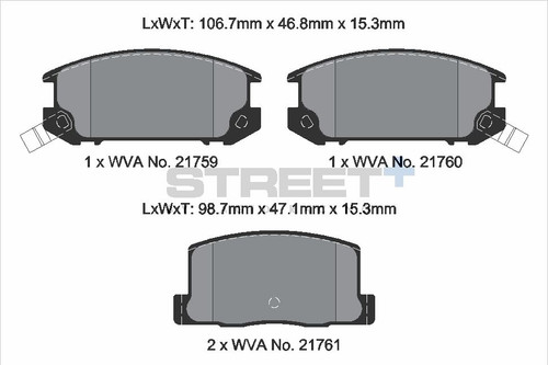 Pagid Racing Street+ Toyota MR2 Mk1 / Mk2 Rear Brake Pad Set - T8307SP2001