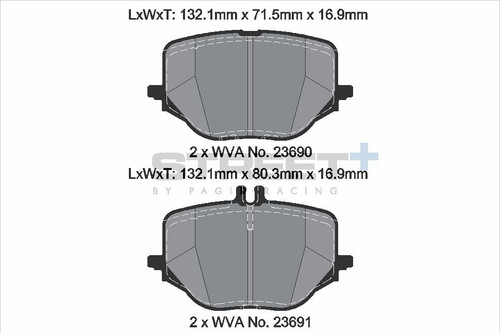 Pagid Racing Street+ Mercedes GLX (X254) Rear Brake Pad Set - T8314SP2001