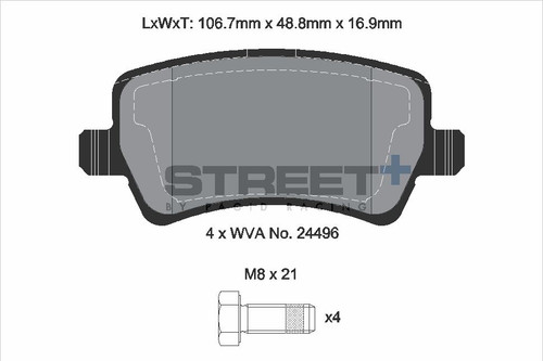 Pagid Racing Street+ Range Rover Evoque / Volvo Rear Brake Pad Set - T8076SP2001