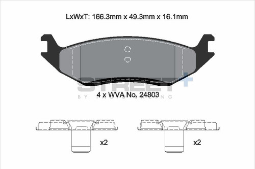 Pagid Racing Street+ RAM / Dodge 1500 Rear Brake Pad Set - T8137SP2001