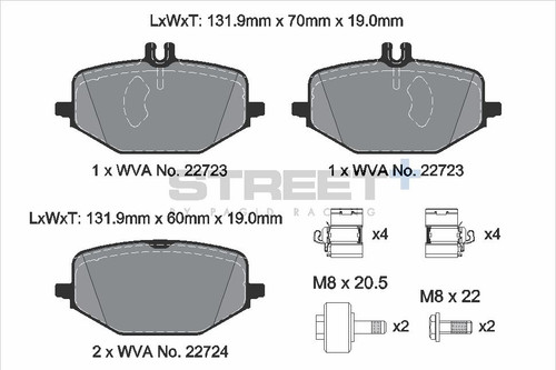 Pagid Racing Street+ Mercedes G-Class / GLE Coupe Rear Brake Pad Set - T8263SP2001