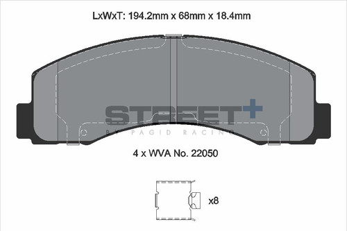 Pagid Racing Street+ Ford F150 (USA) Front Brake Pad Set - T8208SP2001