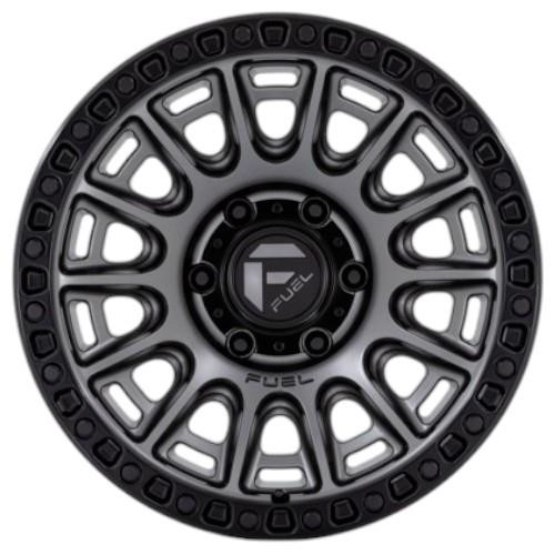 Fuel Off-Road Cycle Matte Gunmetal w/ Black Ring Alloy Wheel - 17x8.5 - 5x130 - ET30 - 71.5CB