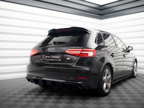 Maxton Rear Valance Audi A3 Sportback 8V Facelift (Version with one exhaust tip on single side)