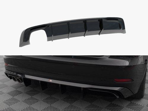 Maxton Rear Valance Audi A3 Sportback 8V Facelift (Version with double exhaust tip)