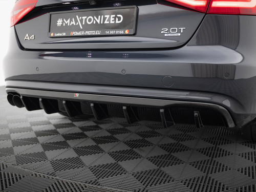 Maxton Rear Valance Audi A4 B8 Facelift (Single side dual exhaust version)