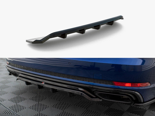 Maxton Central Rear Splitter (Vertical Bars) Audi A4 Competition B9