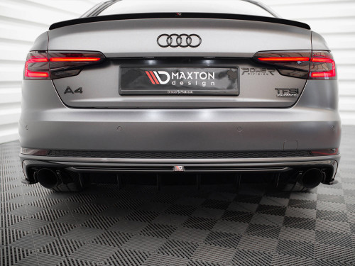 Maxton Rear Valance Audi A4 S-Line B9 (Version with single exhaust tips on both sides)