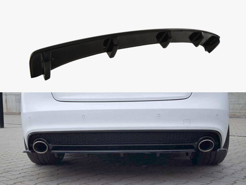 Maxton Central Rear Splitter (Vertical Bars) Audi A5 S-line 8T FL Coupe / Sportback (2011-2016)