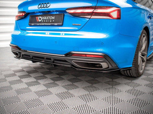 Maxton Central Rear Splitter (Vertical Bars) Audi A5 S-Line F5 Facelift