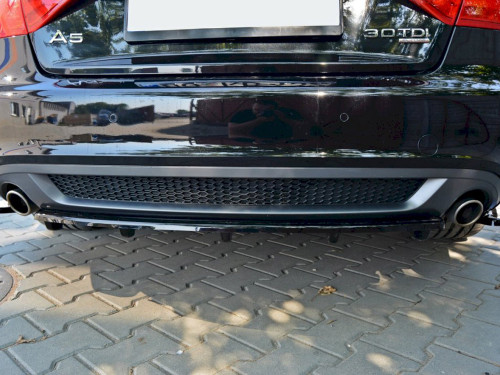 Maxton Central Rear Splitter (Vertical Bars) Audi A5 S-Line 8T