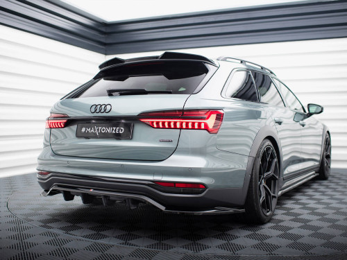 Maxton Central Rear Splitter (Vertical Bars) Audi A6 Allroad C8