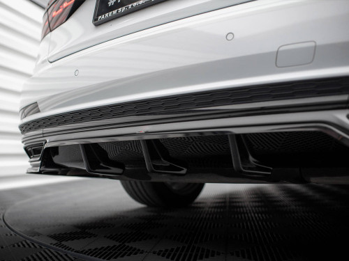 Maxton Central Rear Splitter (Vertical Bars) Audi A8 S-Line D5