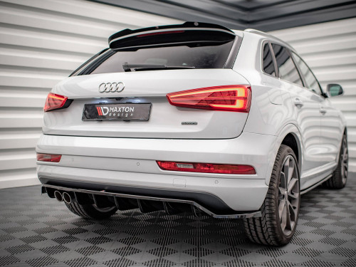 Maxton Central Rear Splitter (Vertical Bars) Audi Q3 Sport 8U Facelift