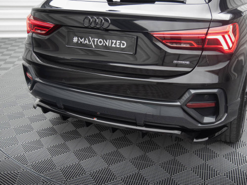 Maxton Central Rear Splitter (Vertical Bars) Audi Q3 Sportback F3 Maxton Central Rear Splitter (Vertical Bars) Audi Q3 Sportback F3