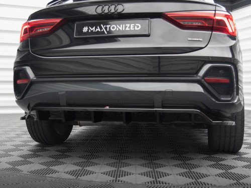 Maxton Central Rear Splitter (Vertical Bars) Audi Q3 Sportback F3 Maxton Central Rear Splitter (Vertical Bars) Audi Q3 Sportback F3