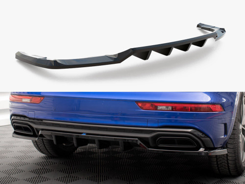 Maxton Central Rear Splitter (Vertical Bars) Audi Q5 S-Line SUV Mk2 Facelift
