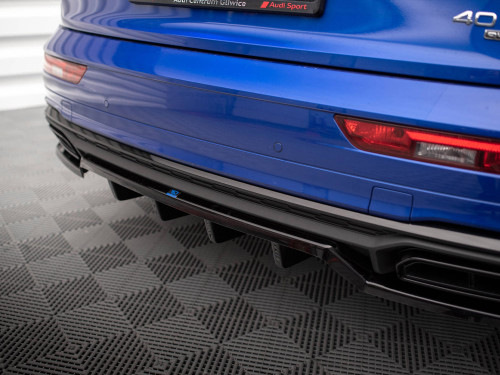 Maxton Central Rear Splitter (Vertical Bars) Audi Q5 S-Line SUV Mk2 Facelift