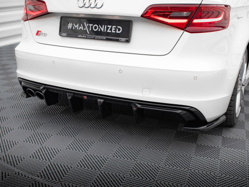 Maxton Rear Valance Audi A3 S-Line Sportback 8V (Version with dual exhausts tips on one side) Maxton Rear Valance Audi A3 S-Line Sportback 8V (Version with dual exhausts tips on one side)