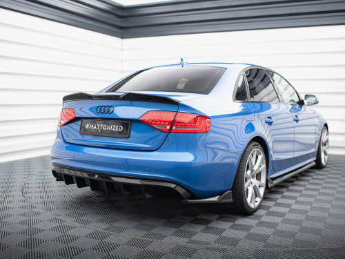 Maxton Rear Valance Audi A4 S-Line Sedan B8 (Version with dual exhaust tips on one side)