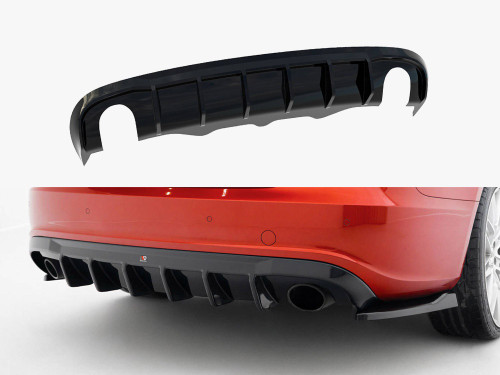 Maxton Rear Valance Audi A5 S-Line Sportback 8T (Version with single exhaust tips on both sides)
