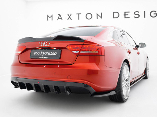 Maxton Rear Valance Audi A5 S-Line Sportback 8T (Version with dual exhaust tips on one side) Maxton Rear Valance Audi A5 S-Line Sportback 8T (Version with dual exhaust tips on one side)
