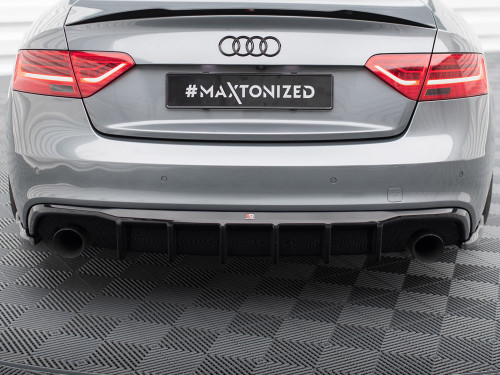 Maxton Rear Valance Audi A5 S-Line Coupe / Sportback 8T Facelift (Version with single exhausts on both sides) Maxton Rear Valance Audi A5 S-Line Coupe / Sportback 8T Facelift (Version with single exhausts on both sides)