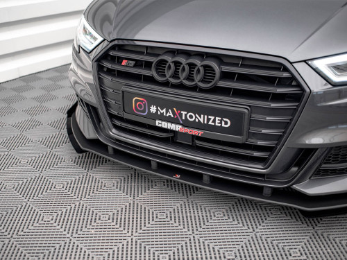 Maxton Street PRO Front Splitter V.1 + Flaps Audi S3 / A3 S-Line Sportback 8V Facelift