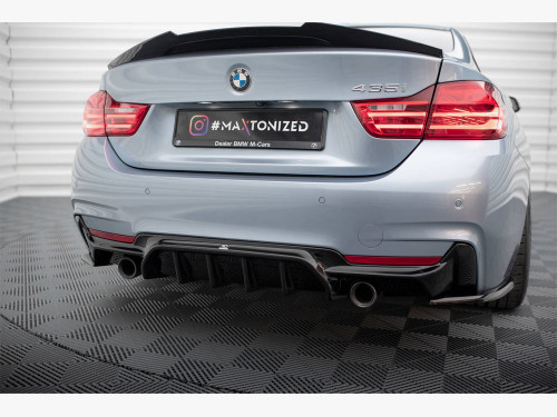 Maxton Rear Valance BMW 4 Coupe / Gran Coupe / Cabrio M-Pack F32 / F36 / F33 (Version with single exhausts on both sides) Maxton Rear Valance BMW 4 Coupe / Gran Coupe / Cabrio M-Pack F32 / F36 / F33 (Version with single exhausts on both sides)