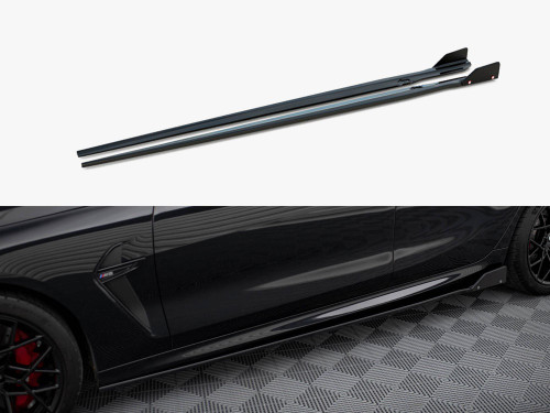 Maxton Side Skirts Diffusers V.1 + Flaps BMW M8 Gran Coupe F93 / 8 Gran Coupe M-Pack G16