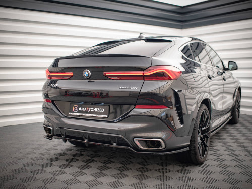 Maxton Central Rear Splitter (Vertical Bars) V.2 BMW X6 M-Pack G06